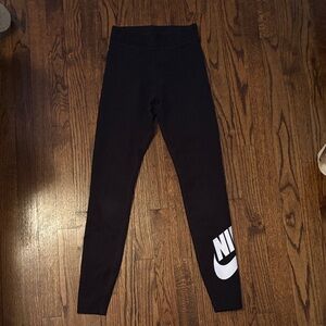 Nike Black and White Logo Leggings